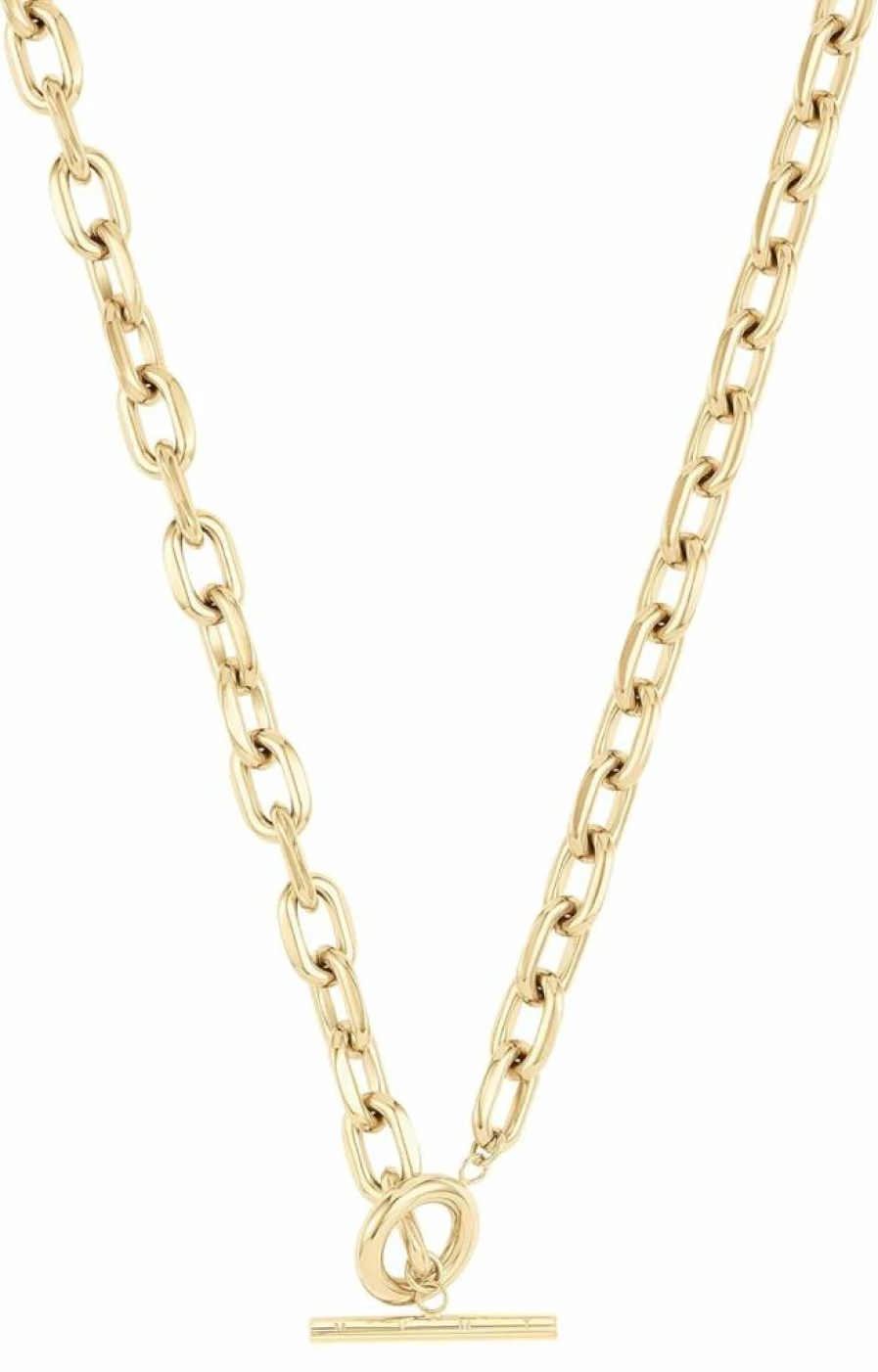 MVMT Women's Chunky Cable Chain Necklace with Toggle Buckle - Stylish Layering Silver Jewelry