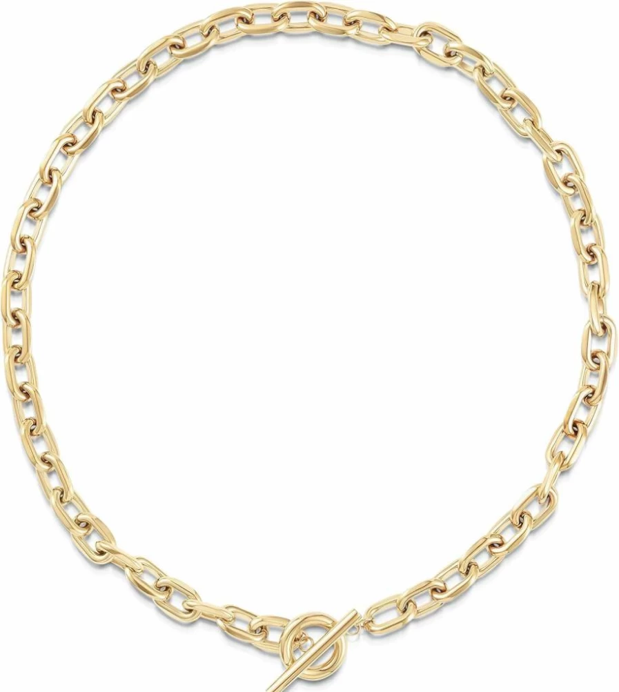 MVMT Women's Chunky Cable Chain Necklace with Toggle Buckle - Stylish Silver Jewelry Gift