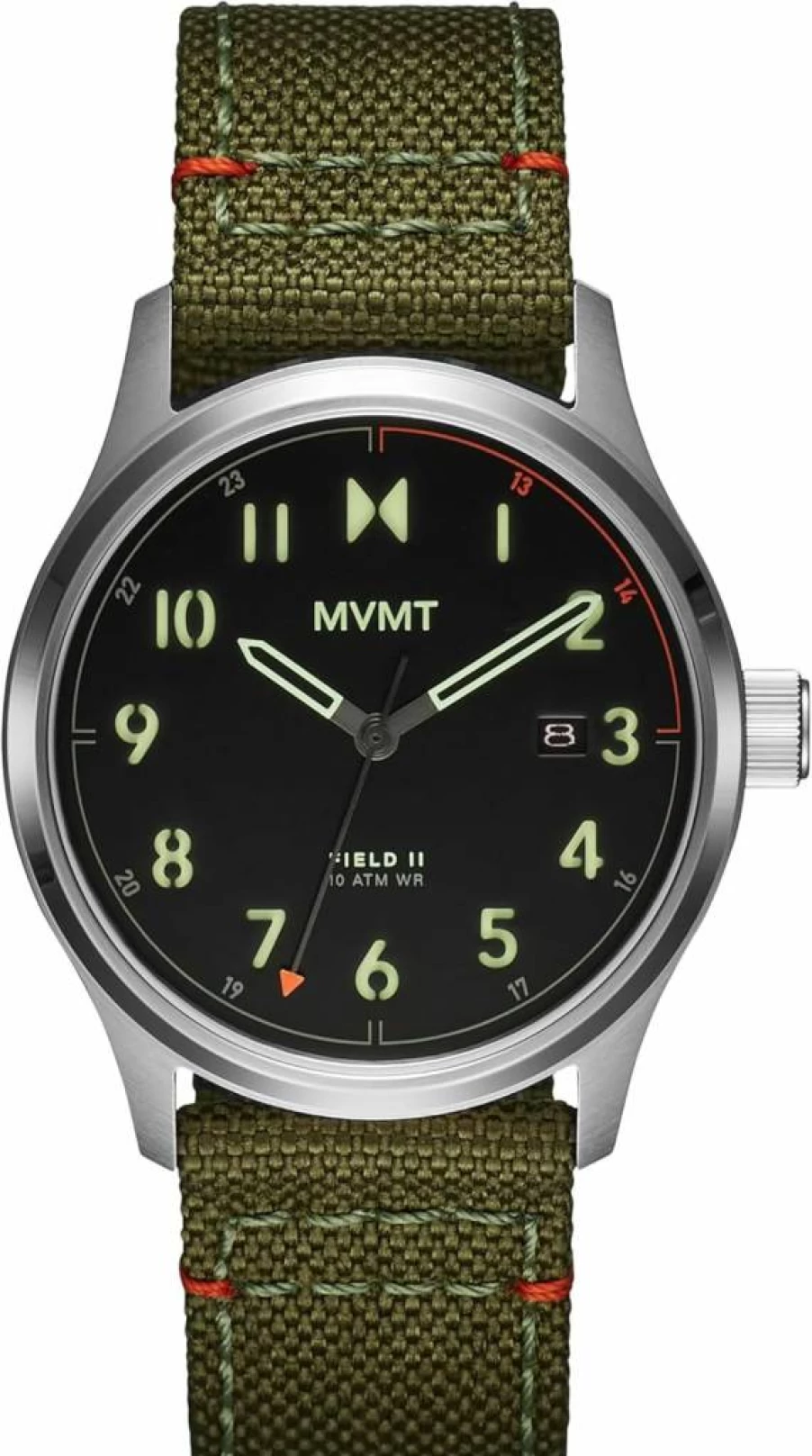 MVMT Men's Field 3H Stainless Steel Watch - 41mm Sporty Casual Design - 10 ATM Water Resistant (100m) - Premium Chronograph Timepiece