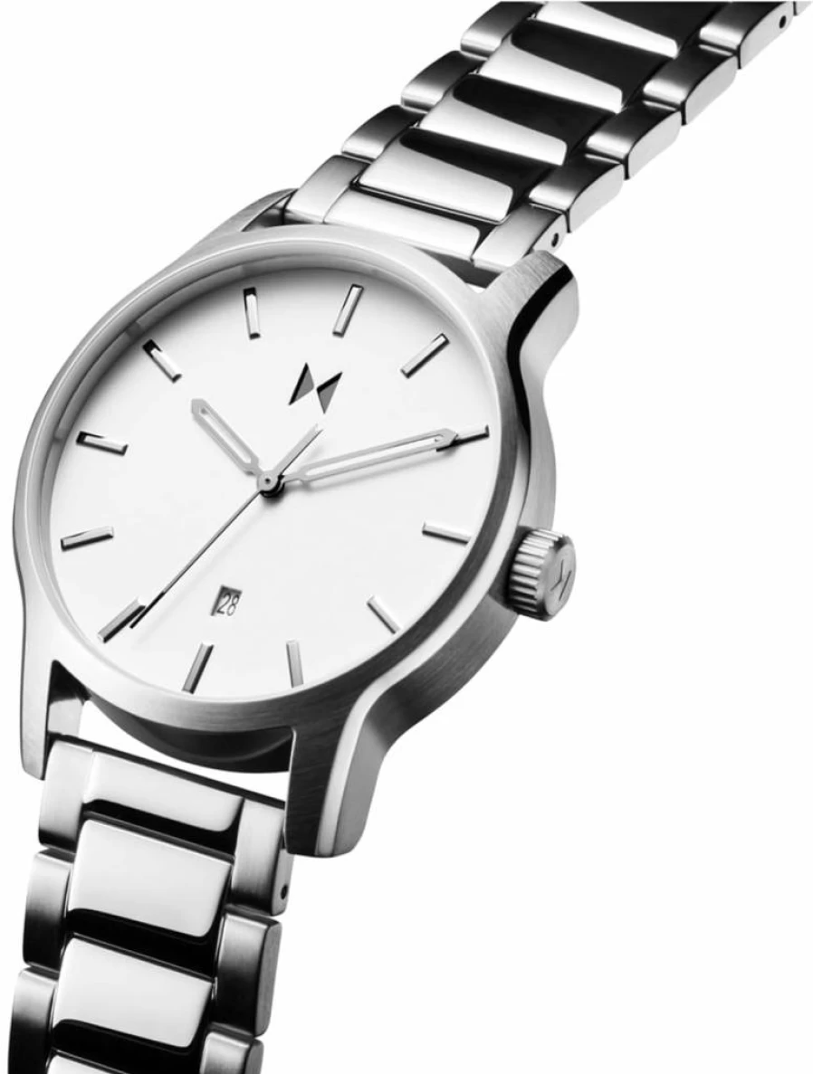 MVMT Men's Classic II 44mm Leather Strap Quartz Watch - Stainless Steel, Water Resistant 50M, Everyday Sport Wear