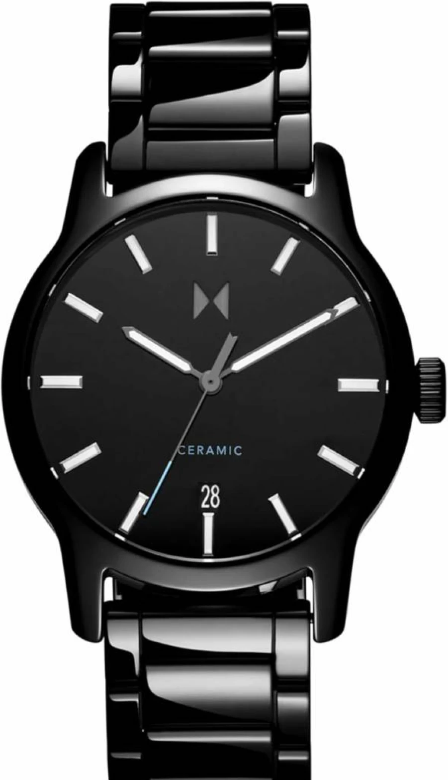 MVMT Men's Classic II 44mm Ceramic Link Bracelet Quartz Watch - Water Resistant 30M, Sport & Everyday Wear